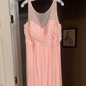David’s Bridal Pink Petal Bridesmaid Dress
